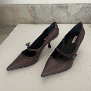 Gianna Meliani Leather Purple Pointed Heels
